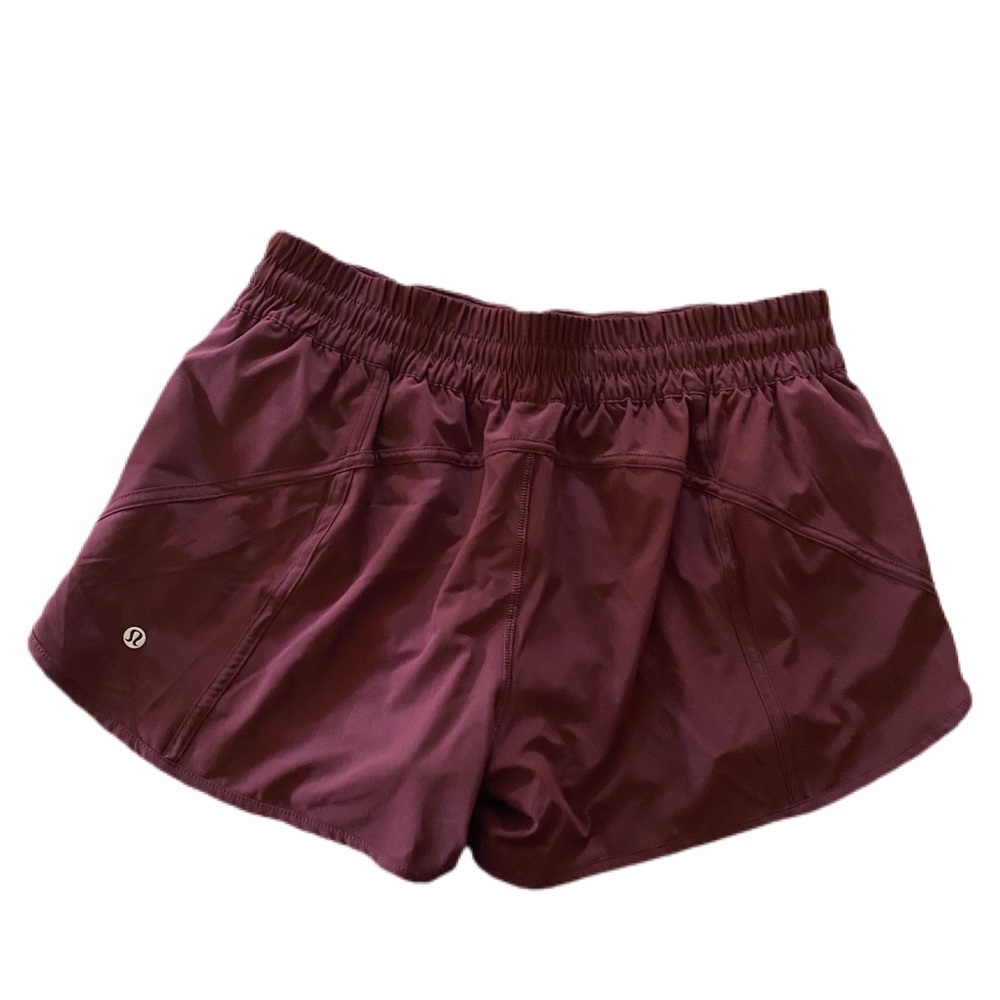 Burgundy/purple Lululemon Tracker shorts